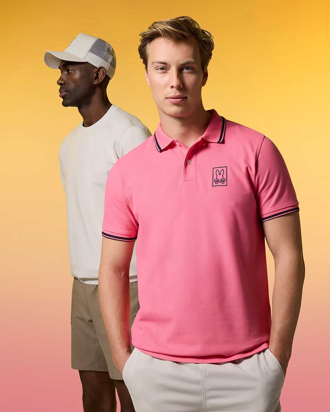 Polos Psycho Bunny Arcadia Pique Polo Shirt Rose Homme | RMW-45334517